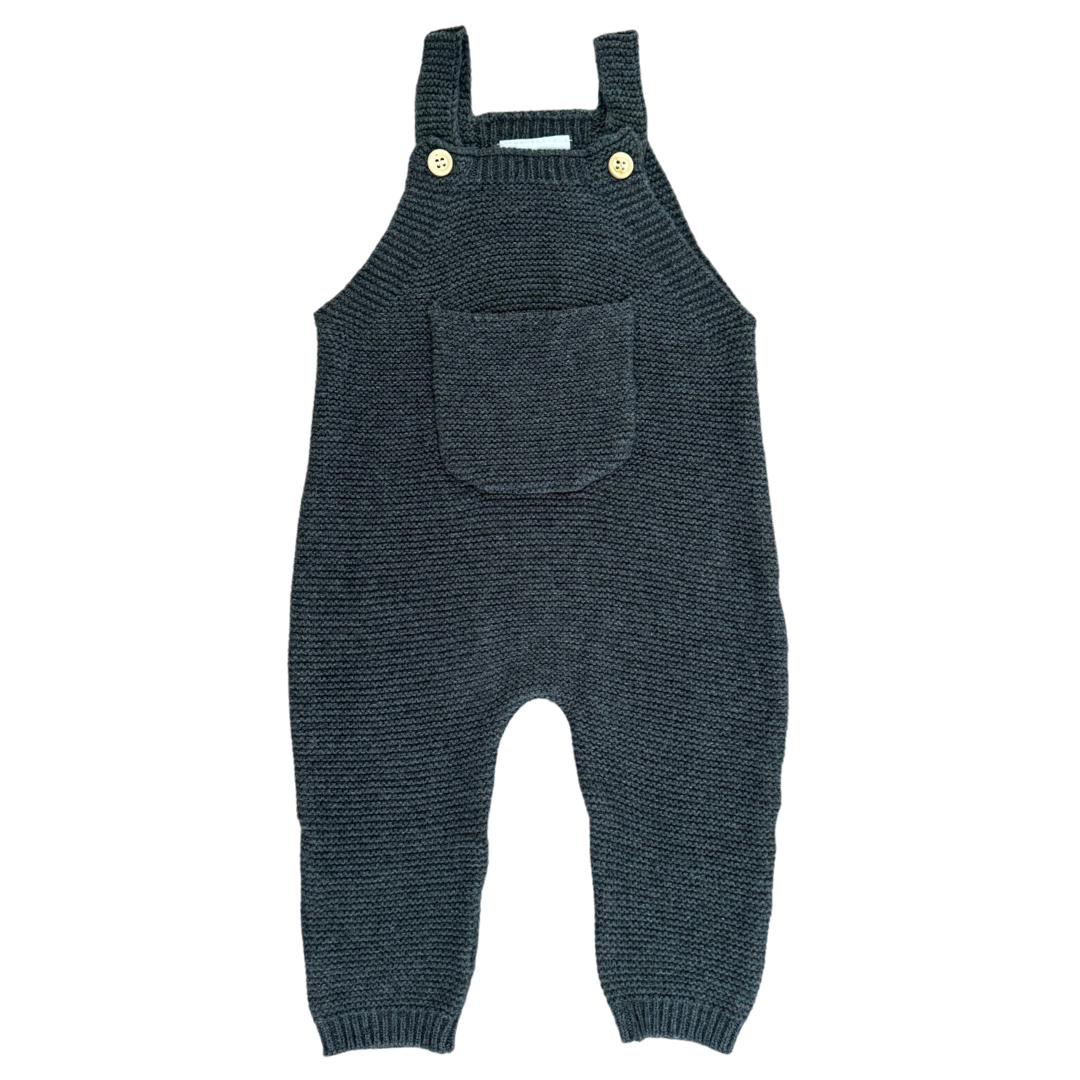 Mebie Baby Charcoal Knit Overalls for Infants and Toddlers: Sizes Mebie Baby Charcoal Knit Overalls for Infants and Toddlers: Sizes