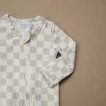 Taupe Checkered Zipper