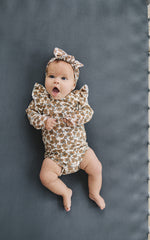 Magnolia Print Ruffle Sleeve Bodysuit