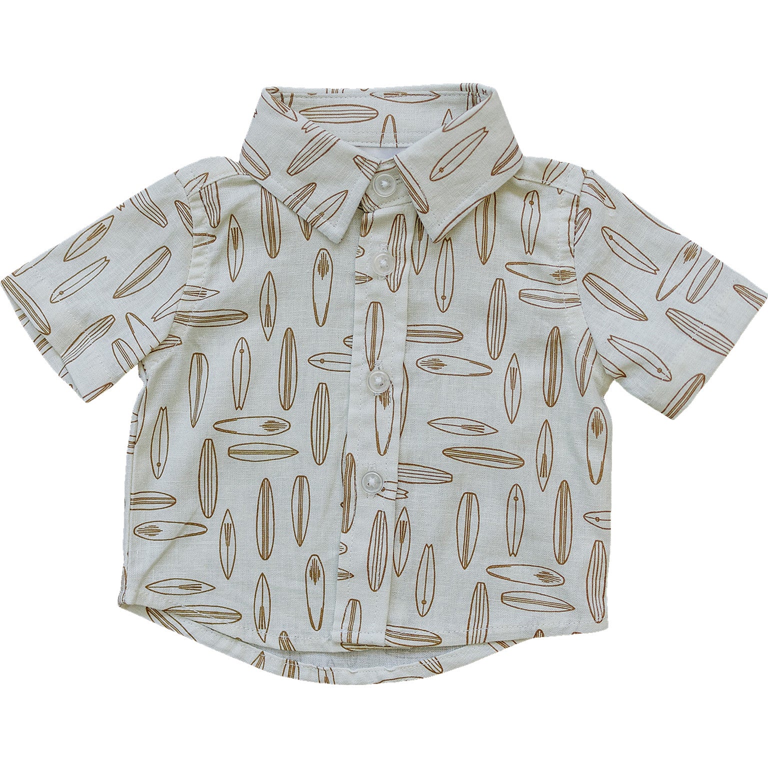 Mebie Baby Surfboard Linen Button Up Shirt 3T Mebie Baby Surfboard Linen Button Up Shirt 3T