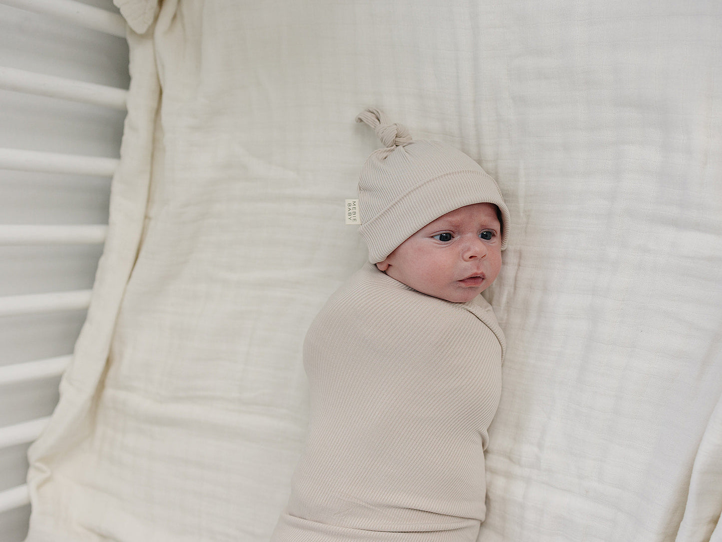 Taupe Ribbed Bamboo Stretch Swaddle