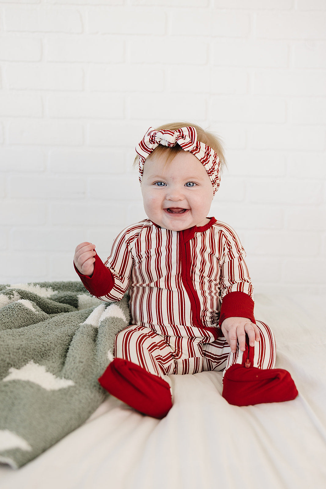 Red Stripes Bamboo Head Wrap