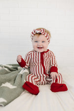 Red Stripes Bamboo Head Wrap