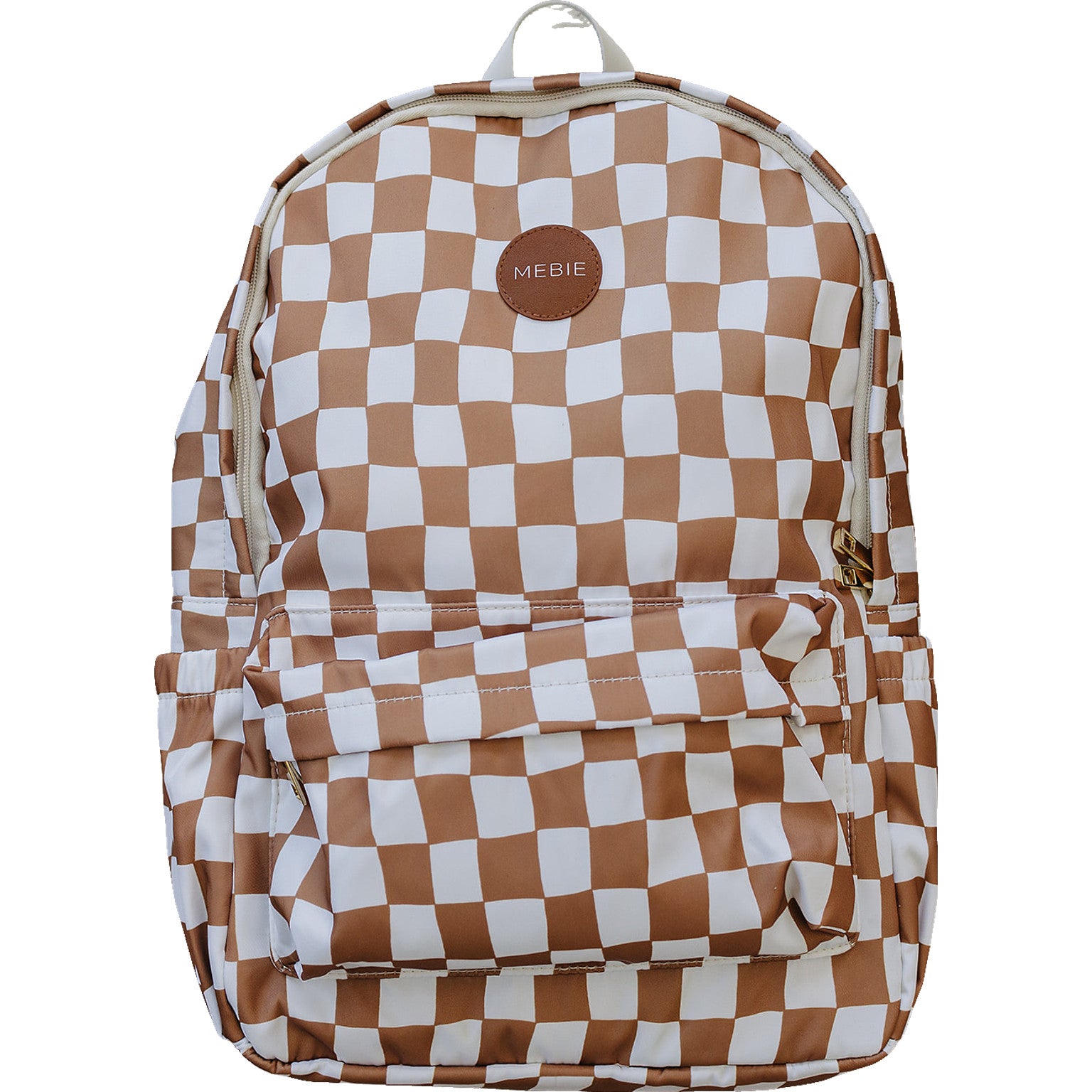 brown check mini backpack Mebie Baby Rust Wavy Checkered Mini Backpack