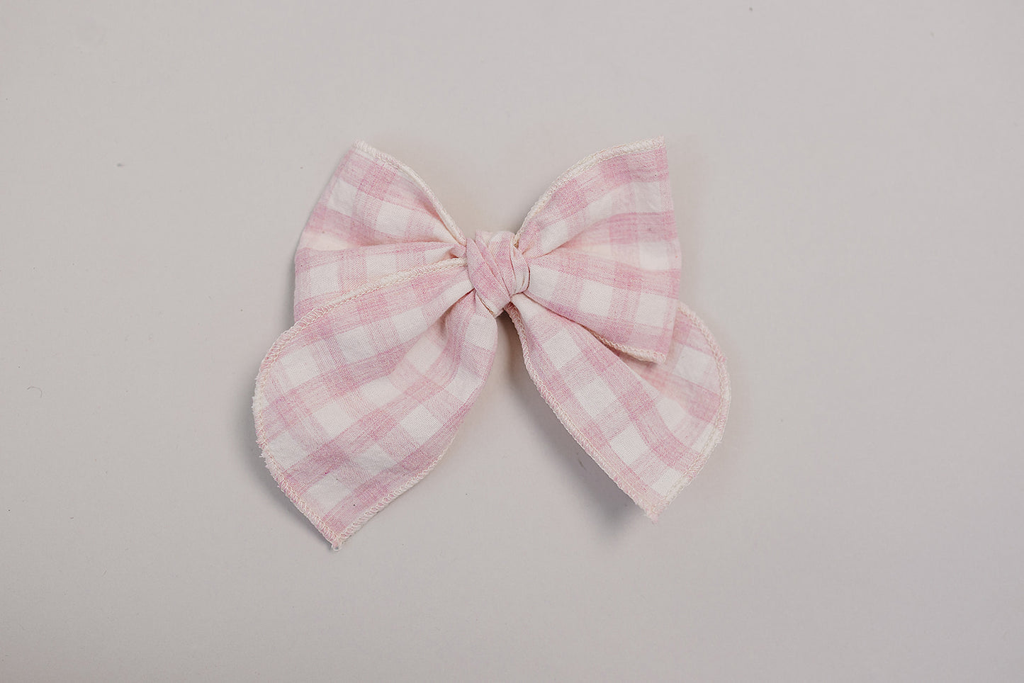 Pink Gingham Hair Bow