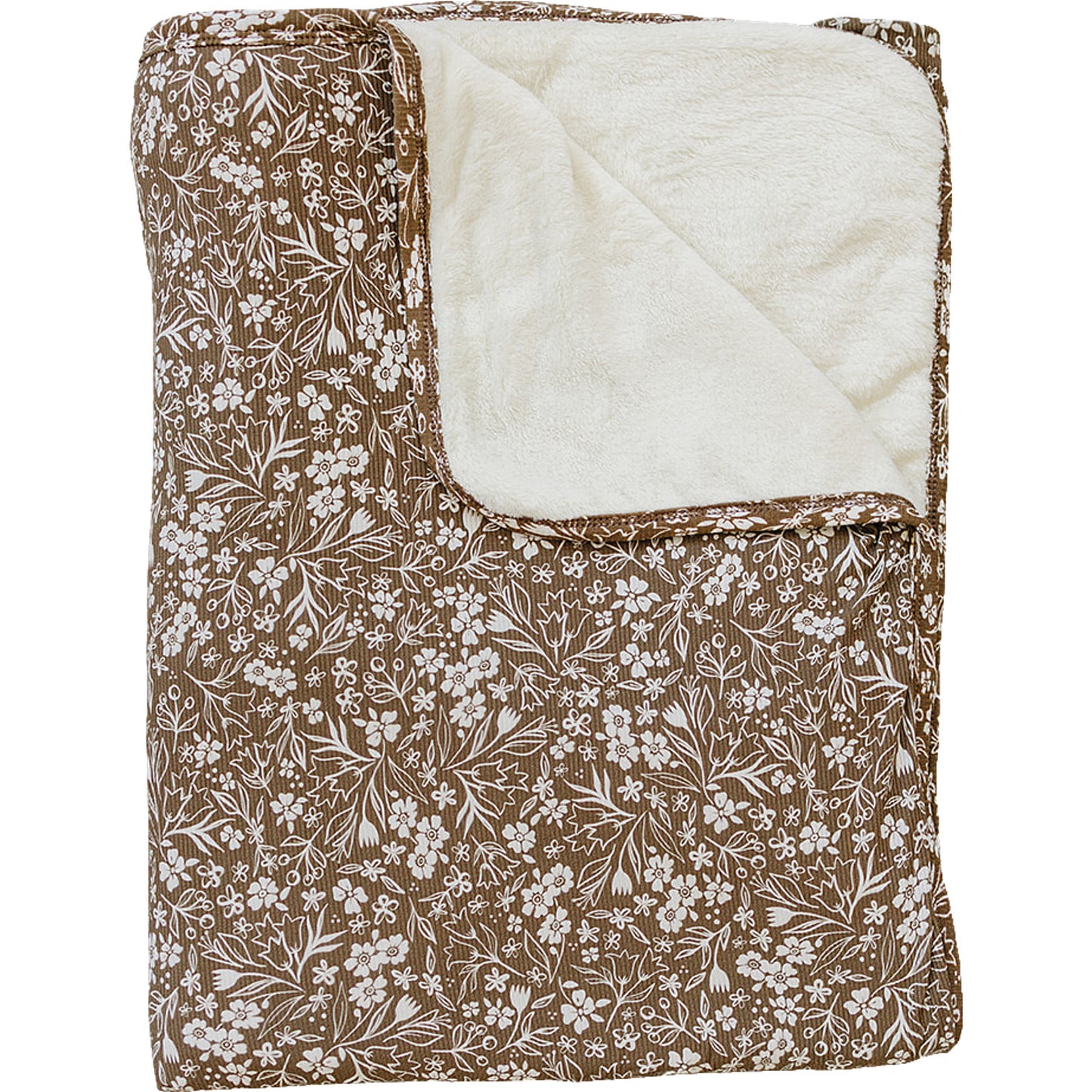 Brown Floral Bamboo Fleece Quilt