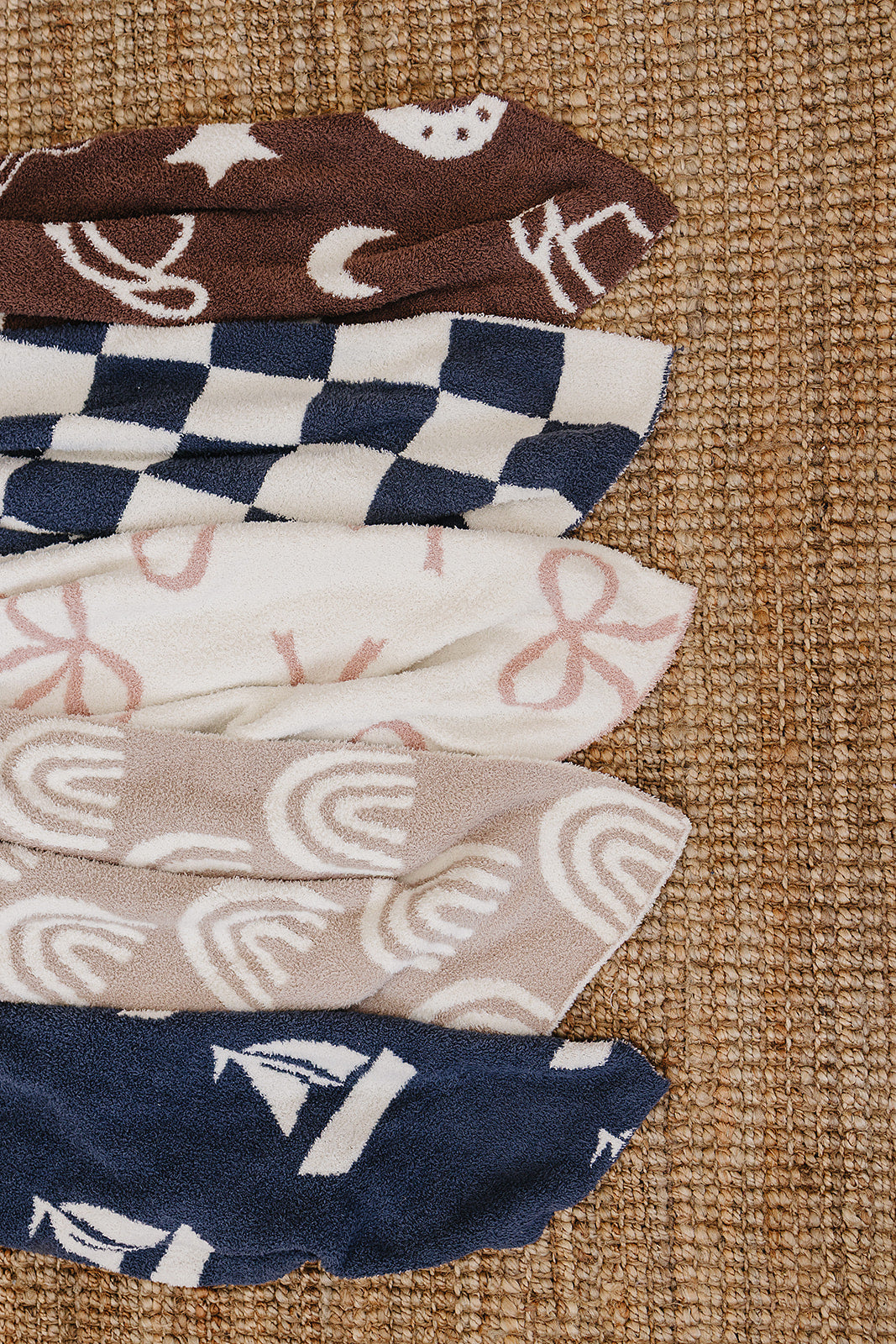 Navy Checkered Plush Blanket