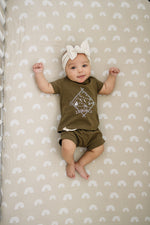 Sand Rainbow Muslin Crib Sheet