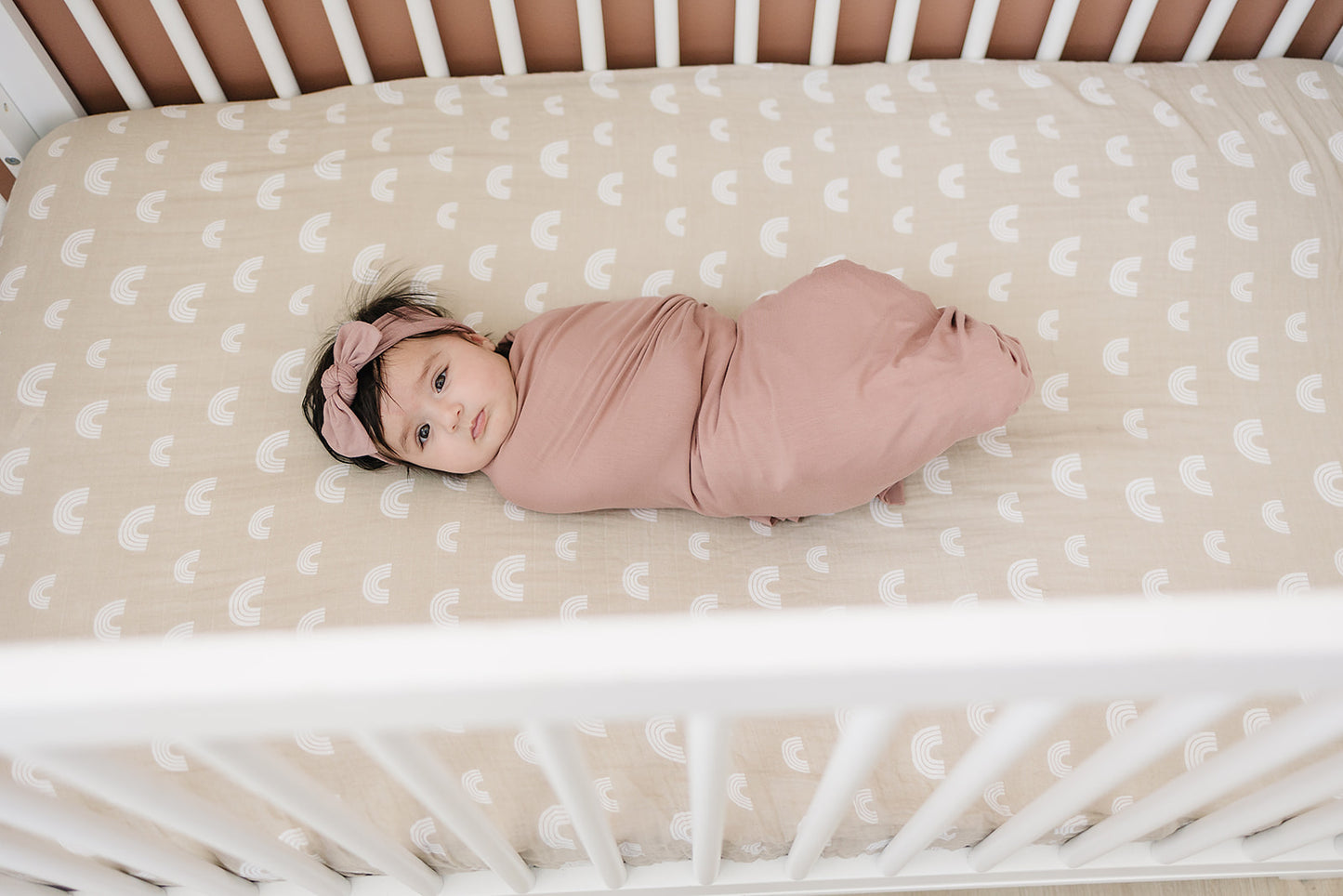 Sand Rainbow Muslin Crib Sheet