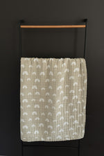 Mebie Baby Gender Neutral Infant Muslin quilt its 100% cotton. Looks great in any nursery.