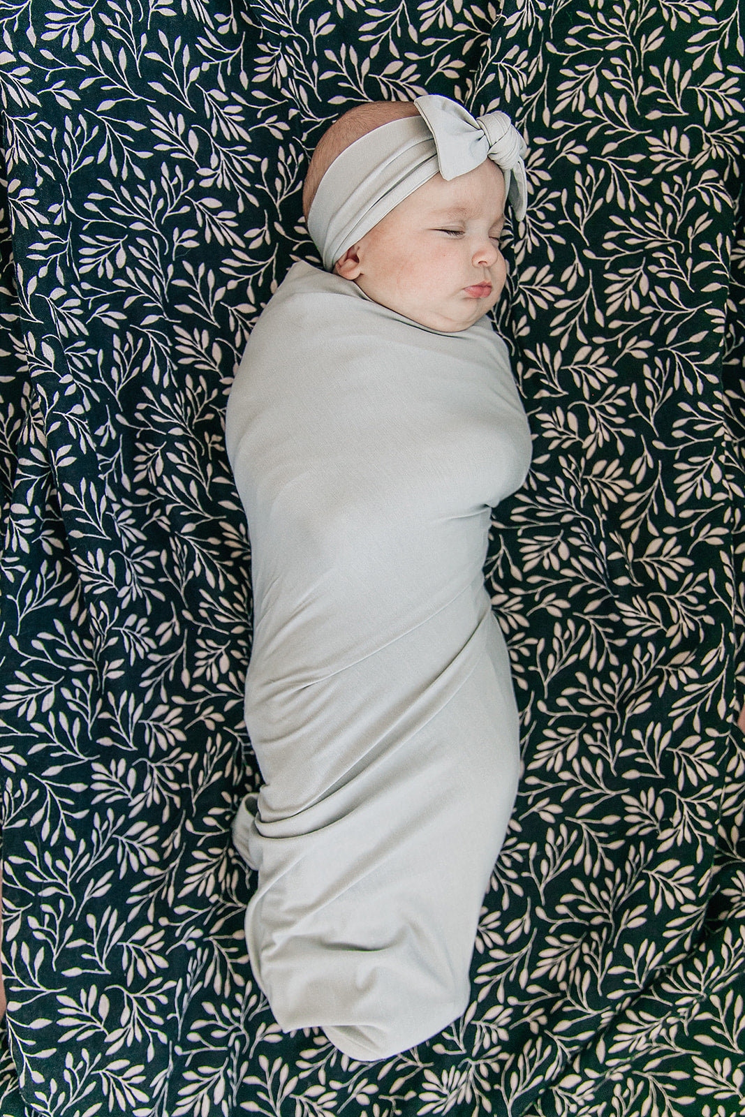 Mebie Baby Stone Stretch Swaddle Hat + Head Wrap