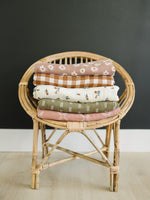 Mebie Baby Gender Neutral Infant Muslin quilt its 100% cotton. Looks great in any nursery.