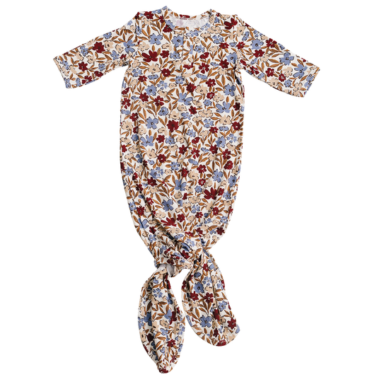 Desert Floral Ribbed Bamboo Knot Gown