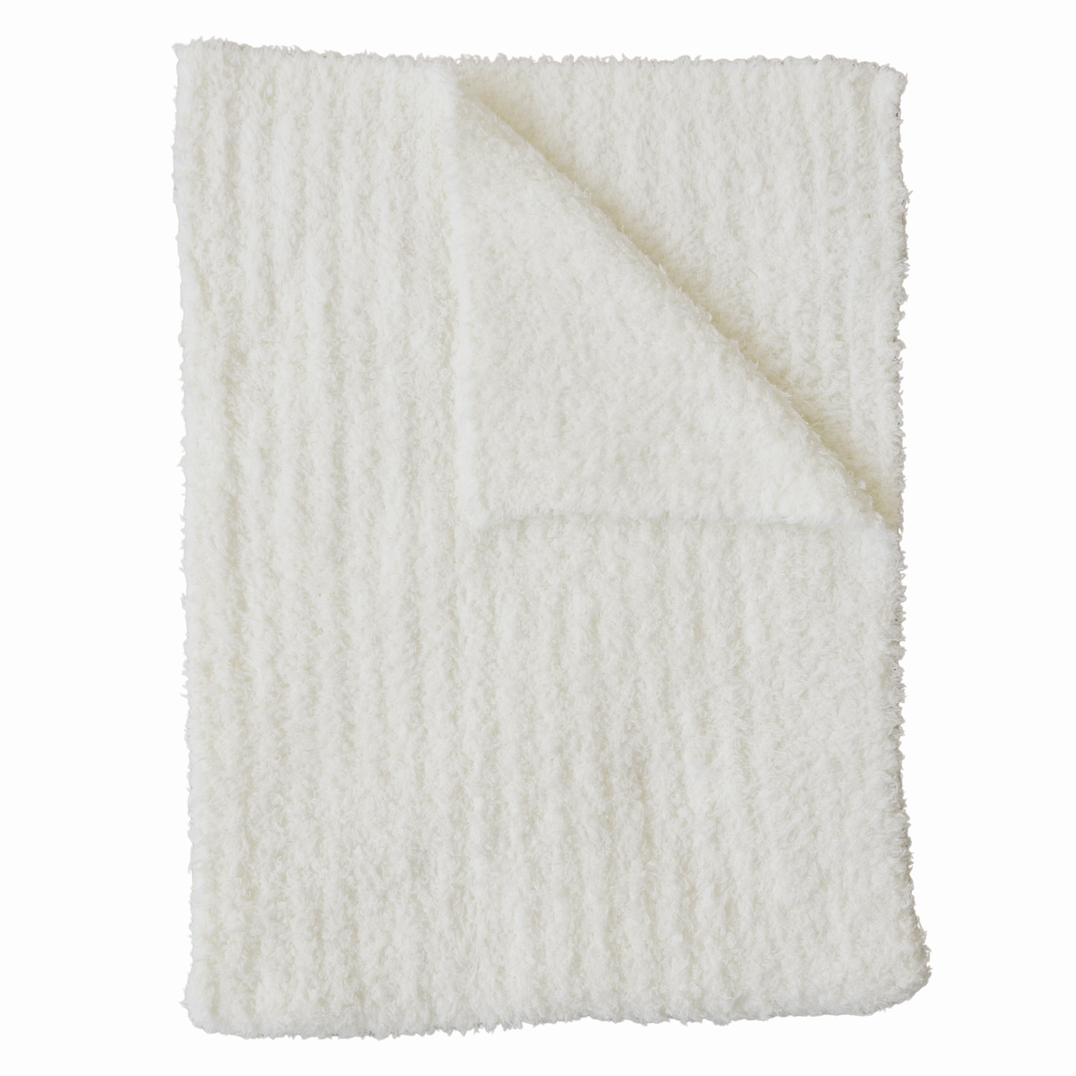 Cream Ribbed Plush Blanket