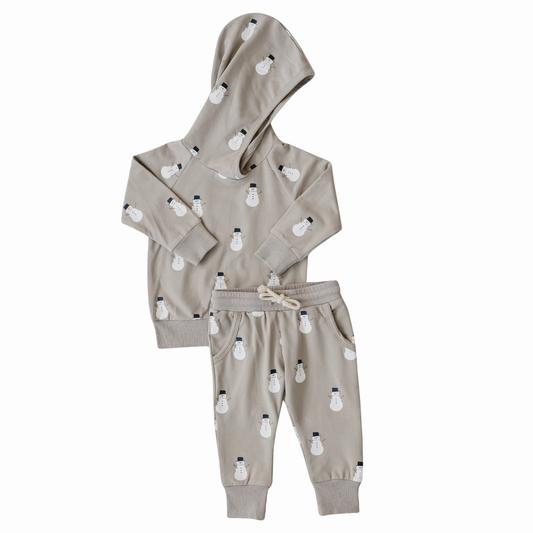 Snowman Hooded French Terry Set