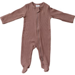 Plum Organic Cotton Ribbed Zipper