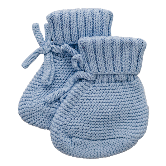 French Blue Knit Booties