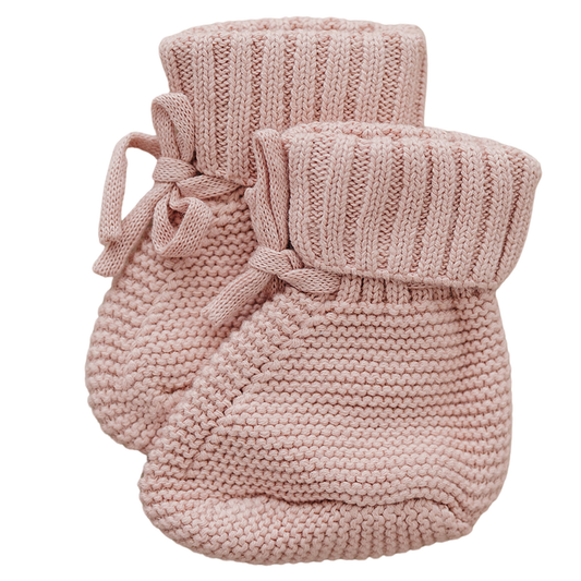 Blush Pink Knit Booties
