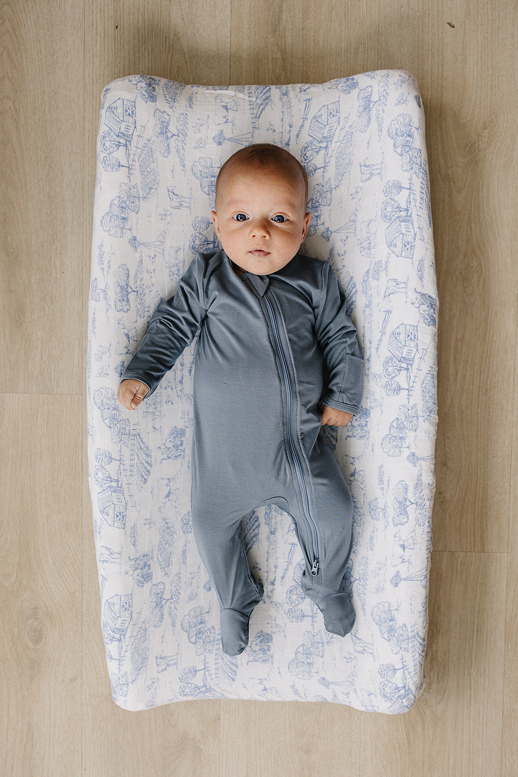 Farm Toile Muslin Changing Pad Cover