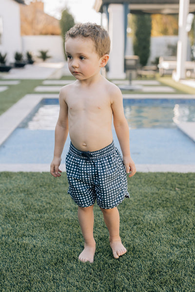 baby gingham short set navy main image 1