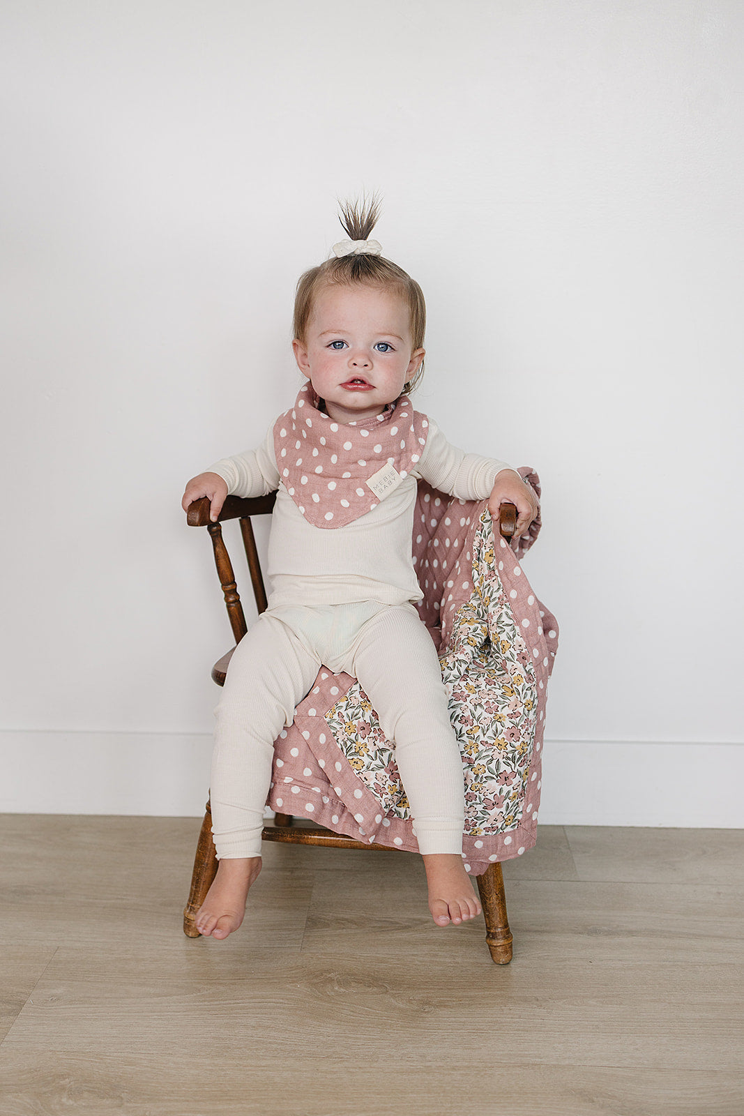 Sunny Petals + Pink Polka Dot Muslin Quilt
