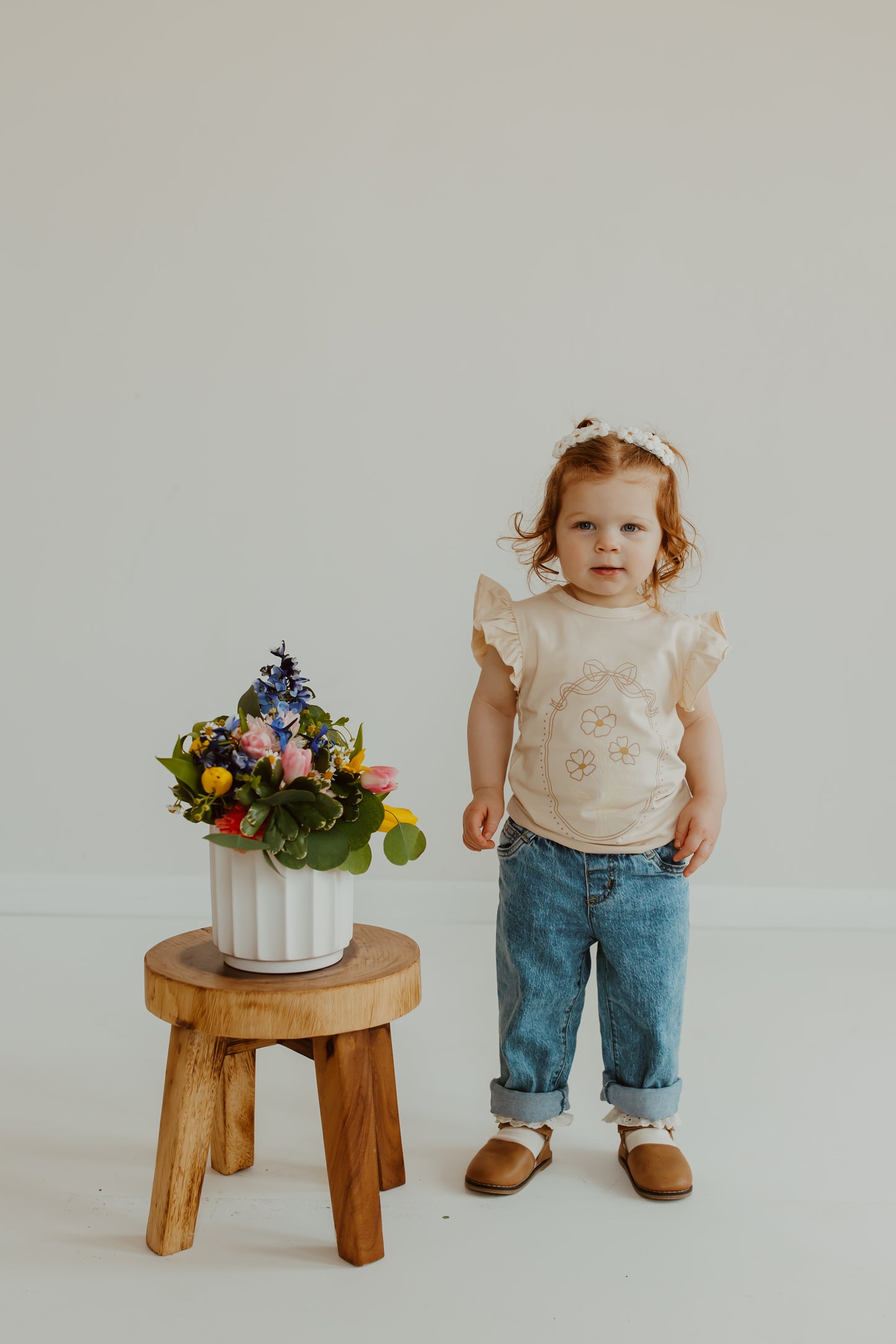 Floral Framed Ruffle Tee