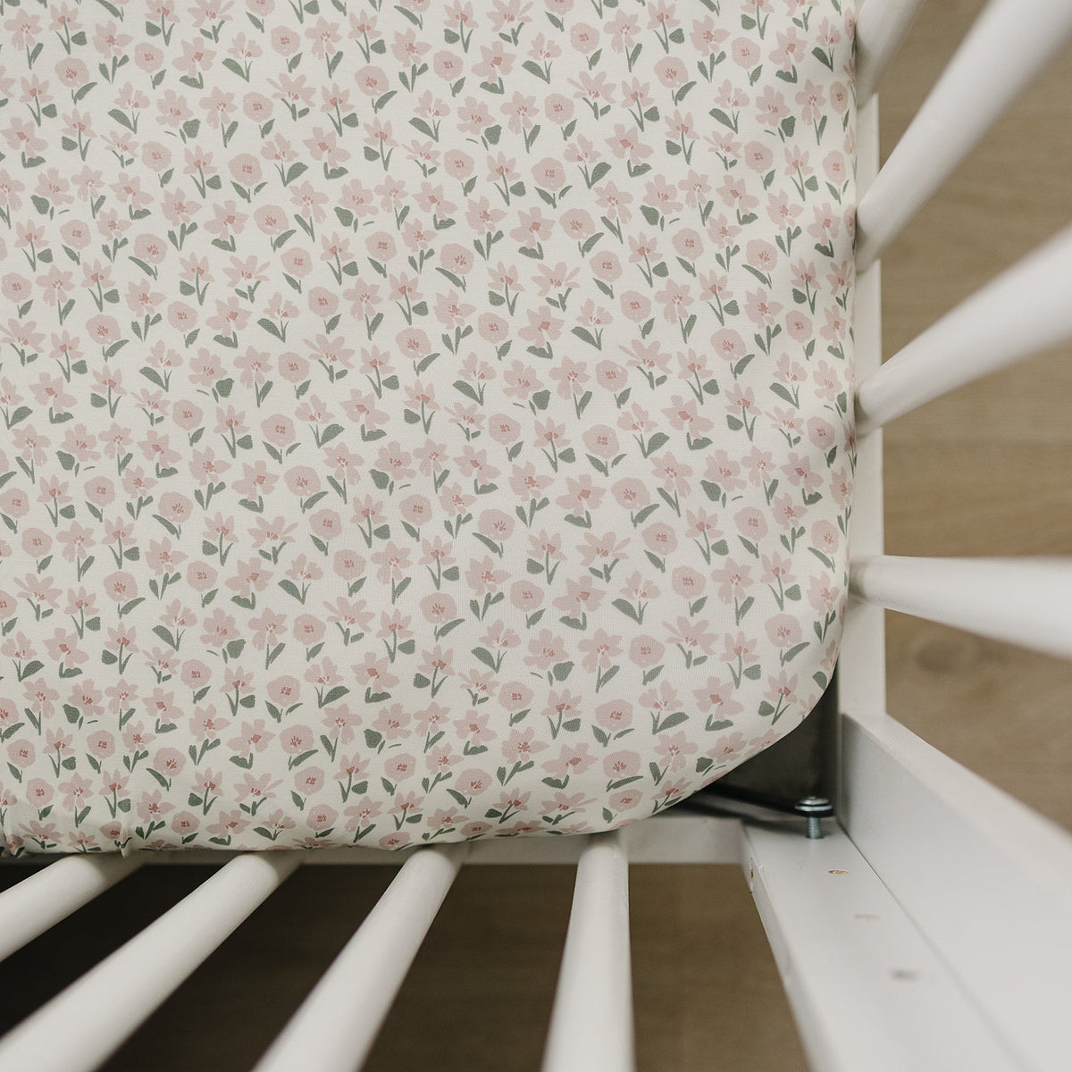 Pink Petal Floral Bamboo Stretch Crib Sheet