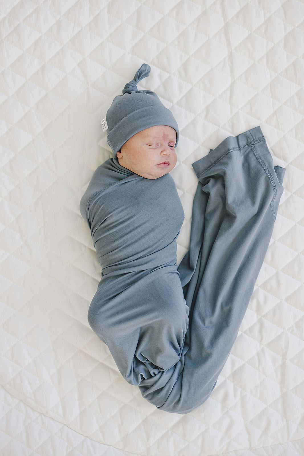 Dusty Blue Bamboo Newborn Knot Hat – Mebie Baby