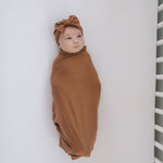 Mebie Baby Rust Bamboo Stretch Swaddle