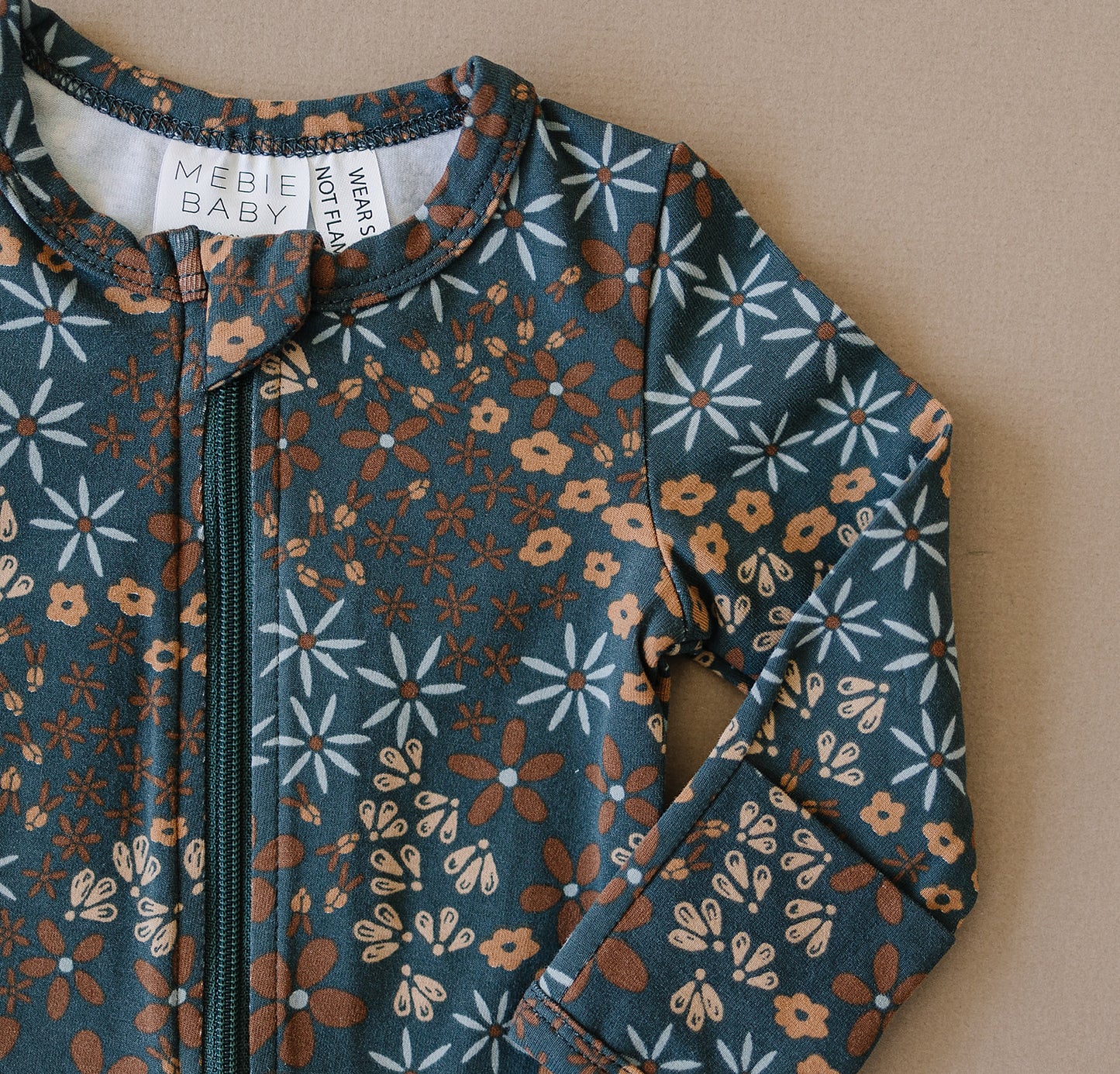 Navy Floral Zipper