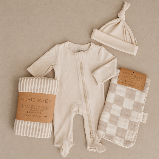 Cream Bamboo Zipper Newborn Bundle