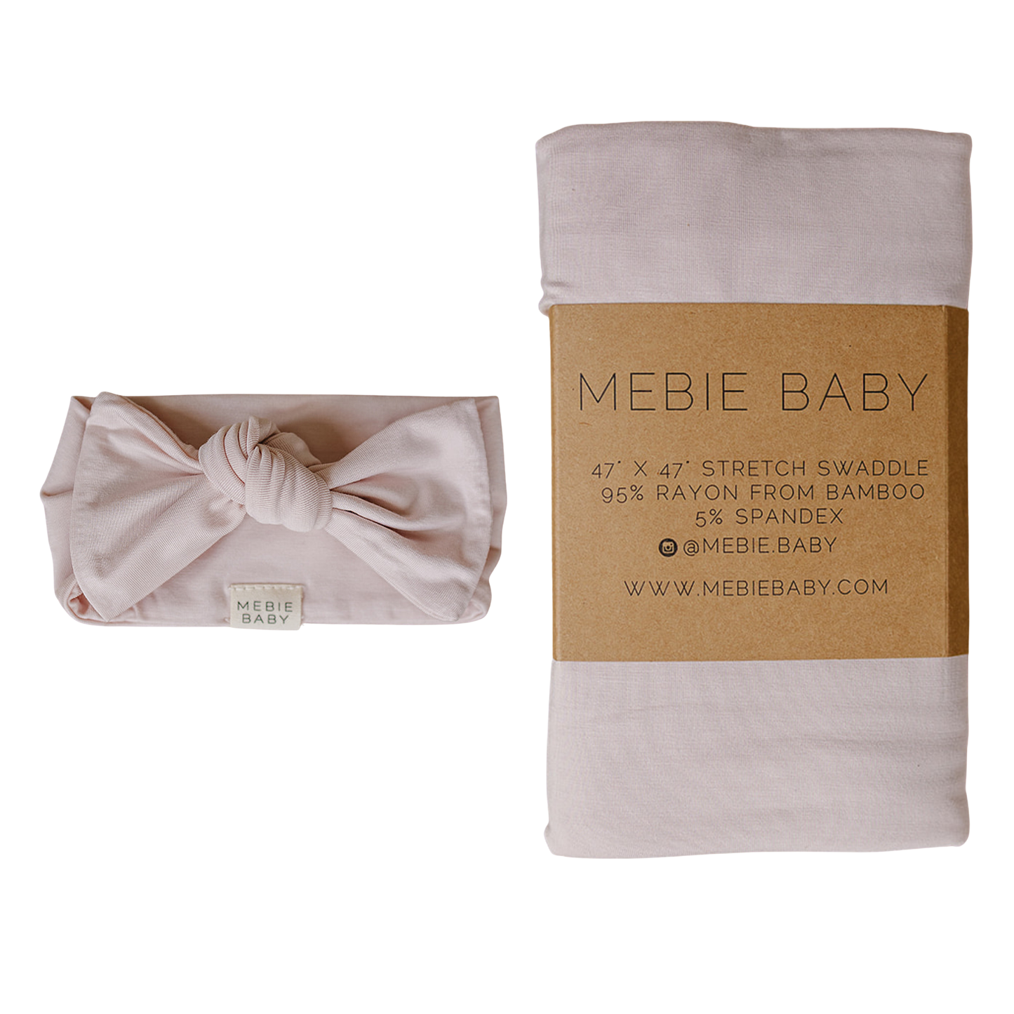 Baby Pink Bamboo Head Wrap Set