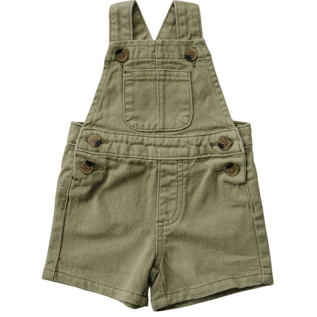 Mebie Baby Army Green Twill Overall 3 6