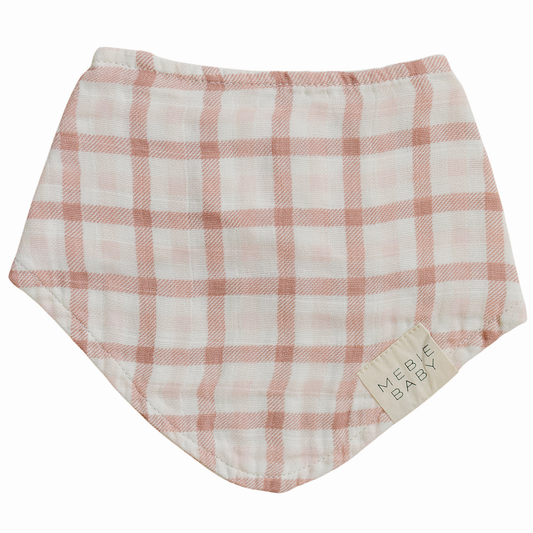 Pink Gingham Classic Muslin Bib