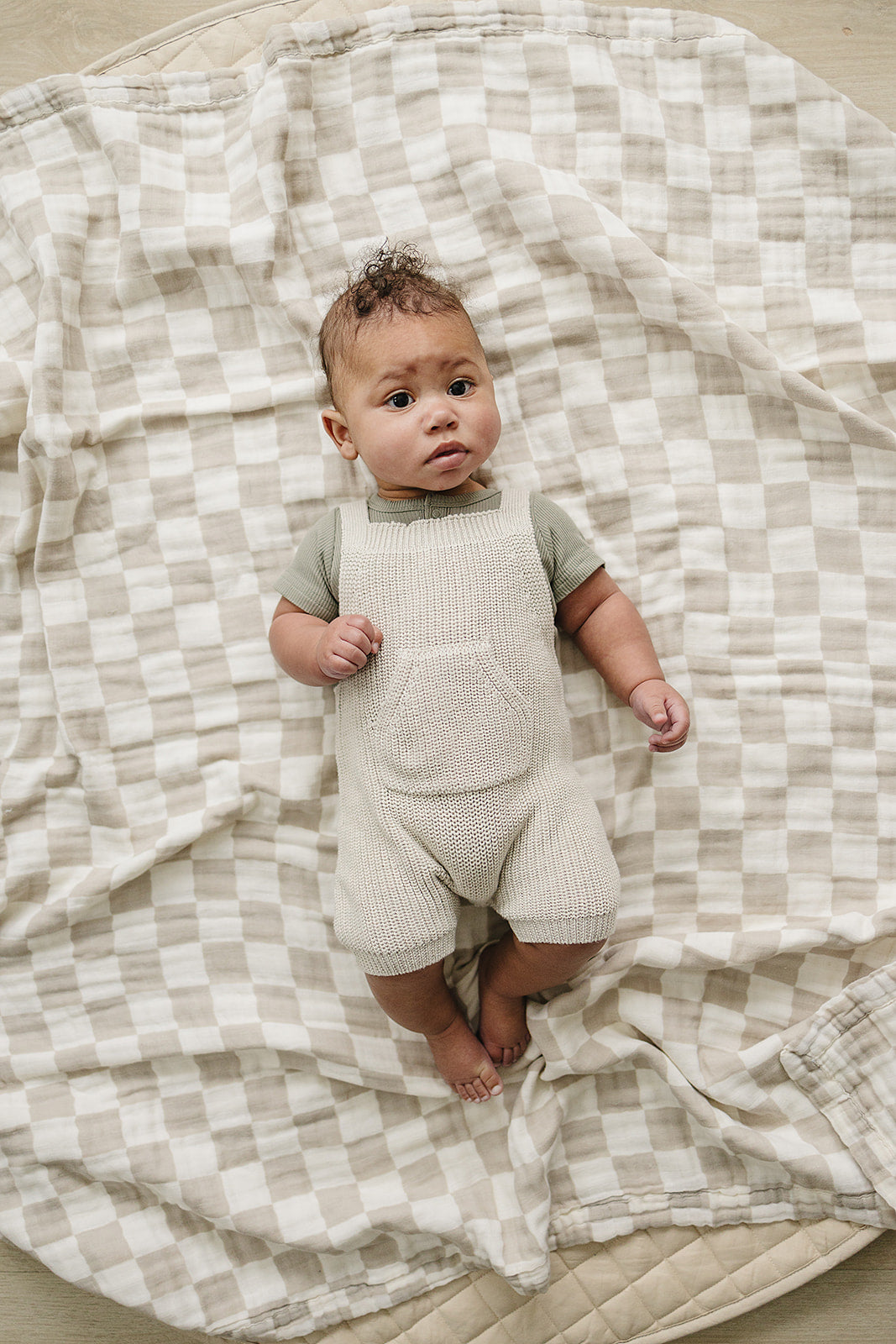 Oatmeal Pocket Knit Overalls
