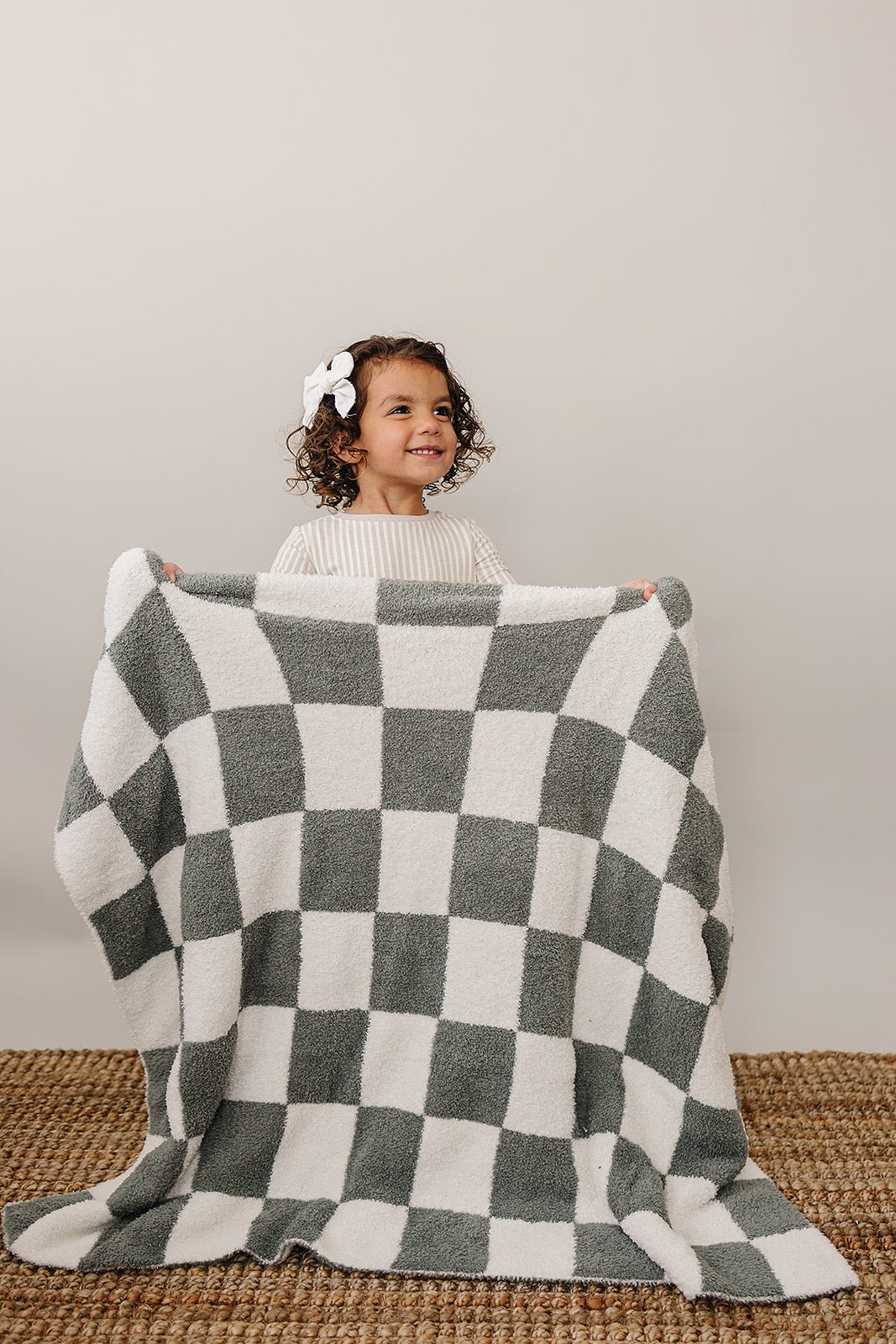 Green Checkered Plush Blanket