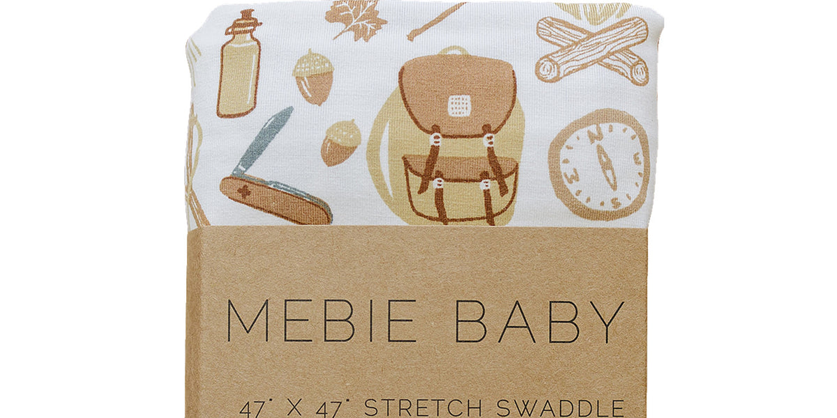 Mebie Baby Mustard Floral Bamboo Stretch Swaddle