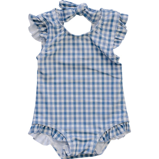Light Blue Gingham One-Piece