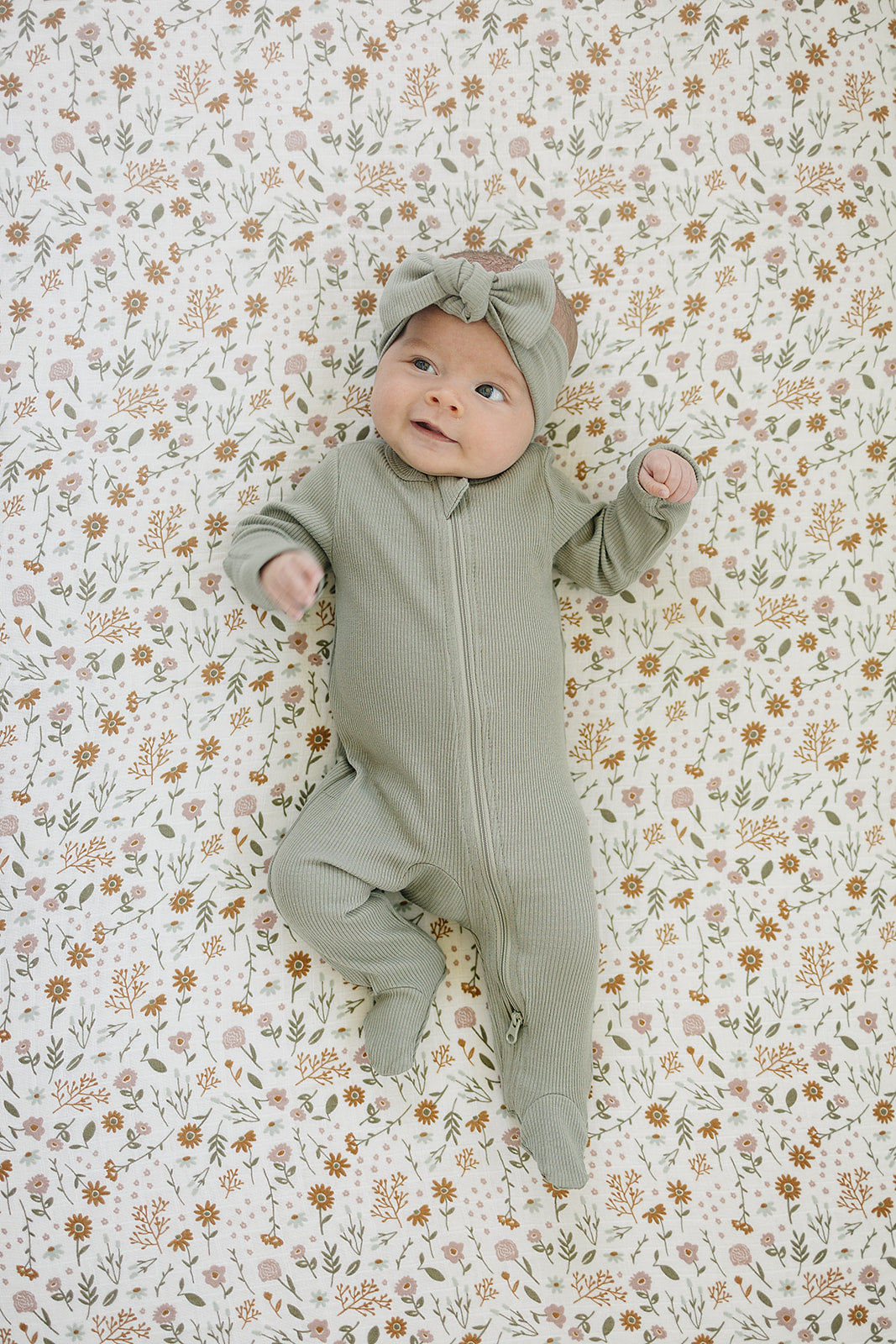 Green Organic Cotton Ribbed Zipper