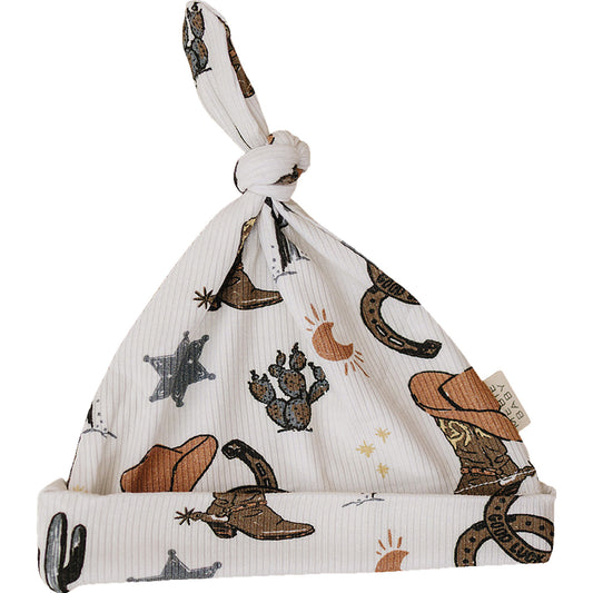 Outlaw Cowboy Bamboo Newborn Knot Hat
