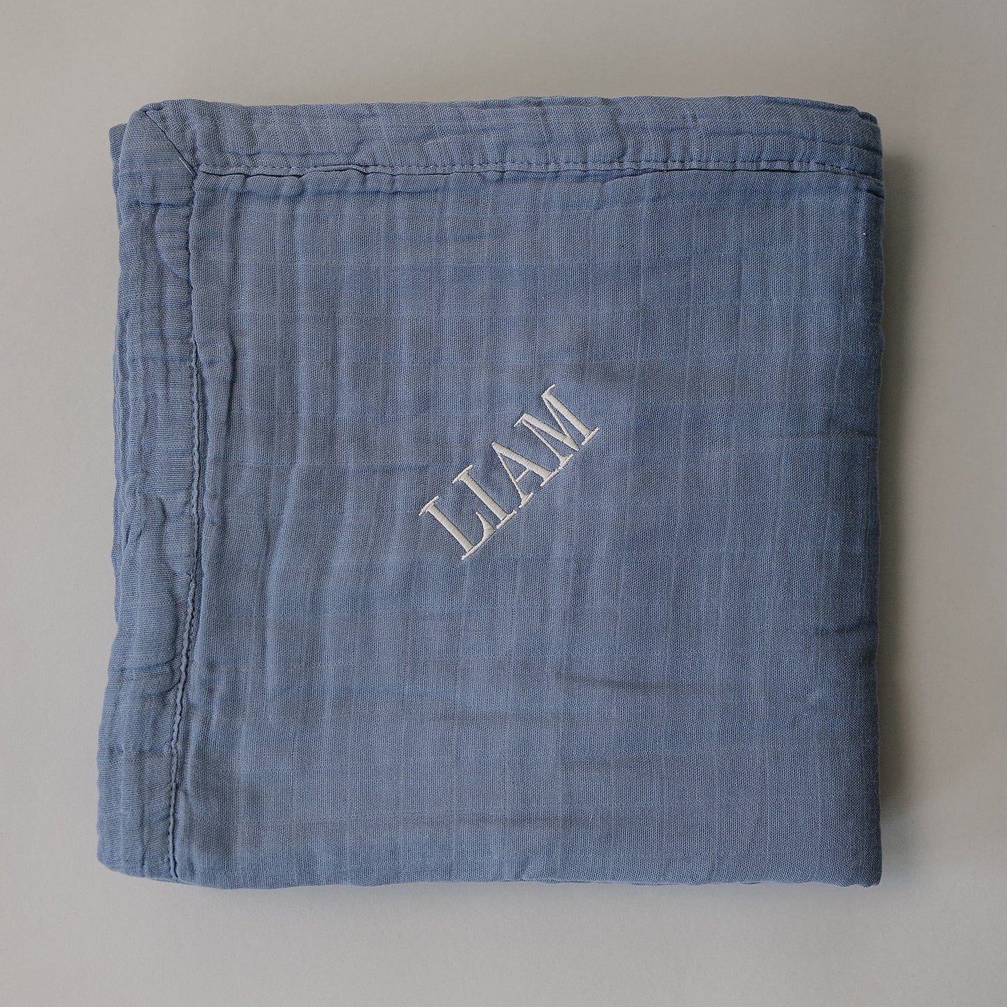 Dusty Blue Muslin Quilt