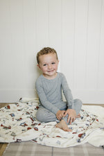 Construction Trucks Ribbed Bamboo Fleece Quilt