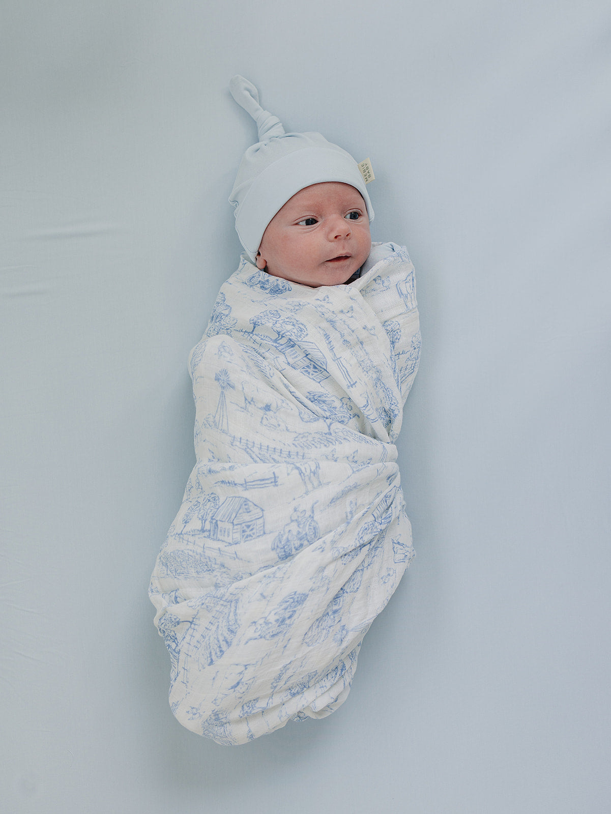 Baby Blue Bamboo Stretch Crib Sheet