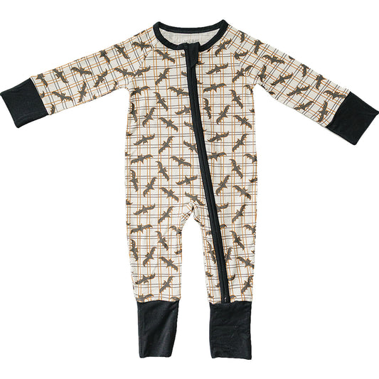Vintage Bats Bamboo Zipper