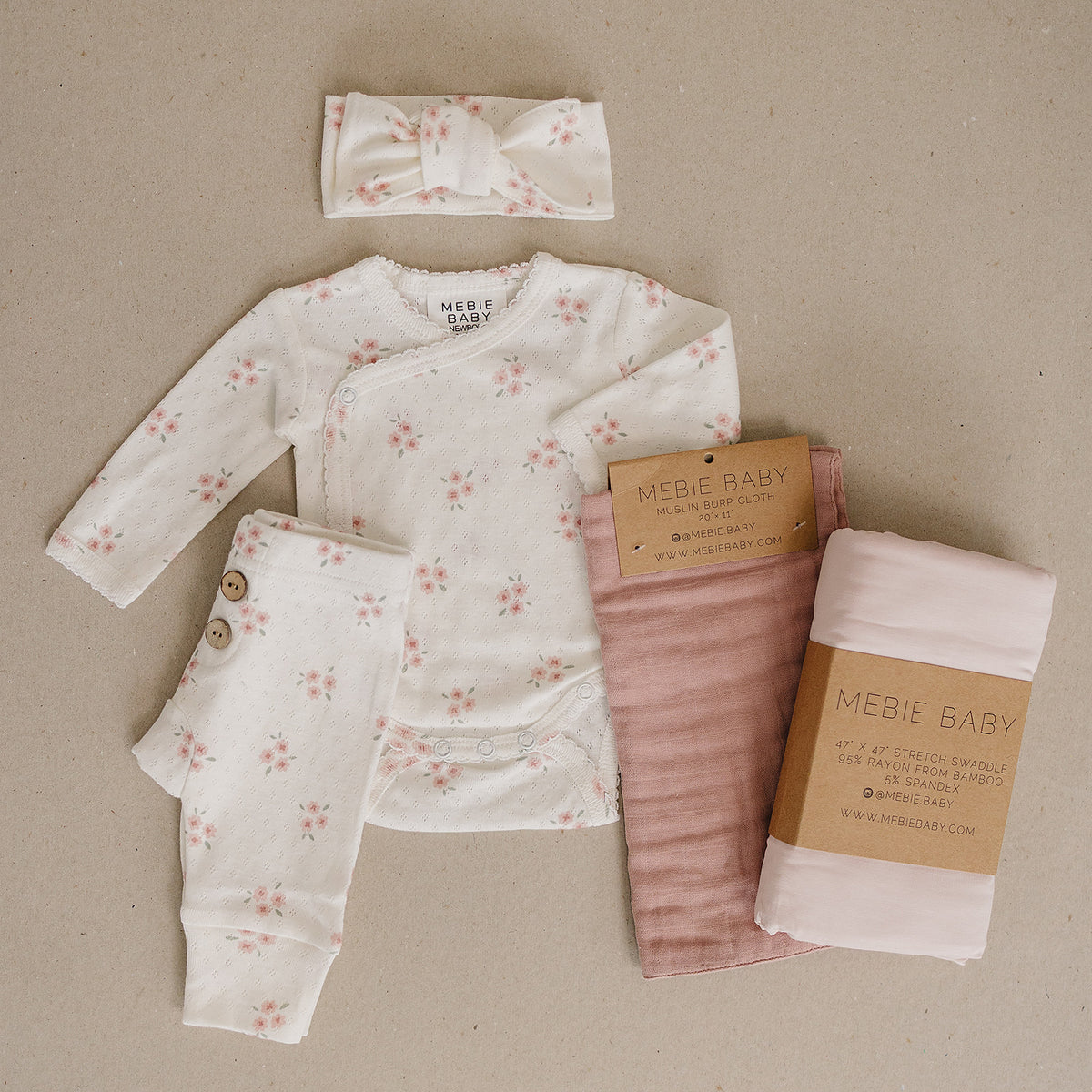 Pink Floral Layette Newborn Bundle