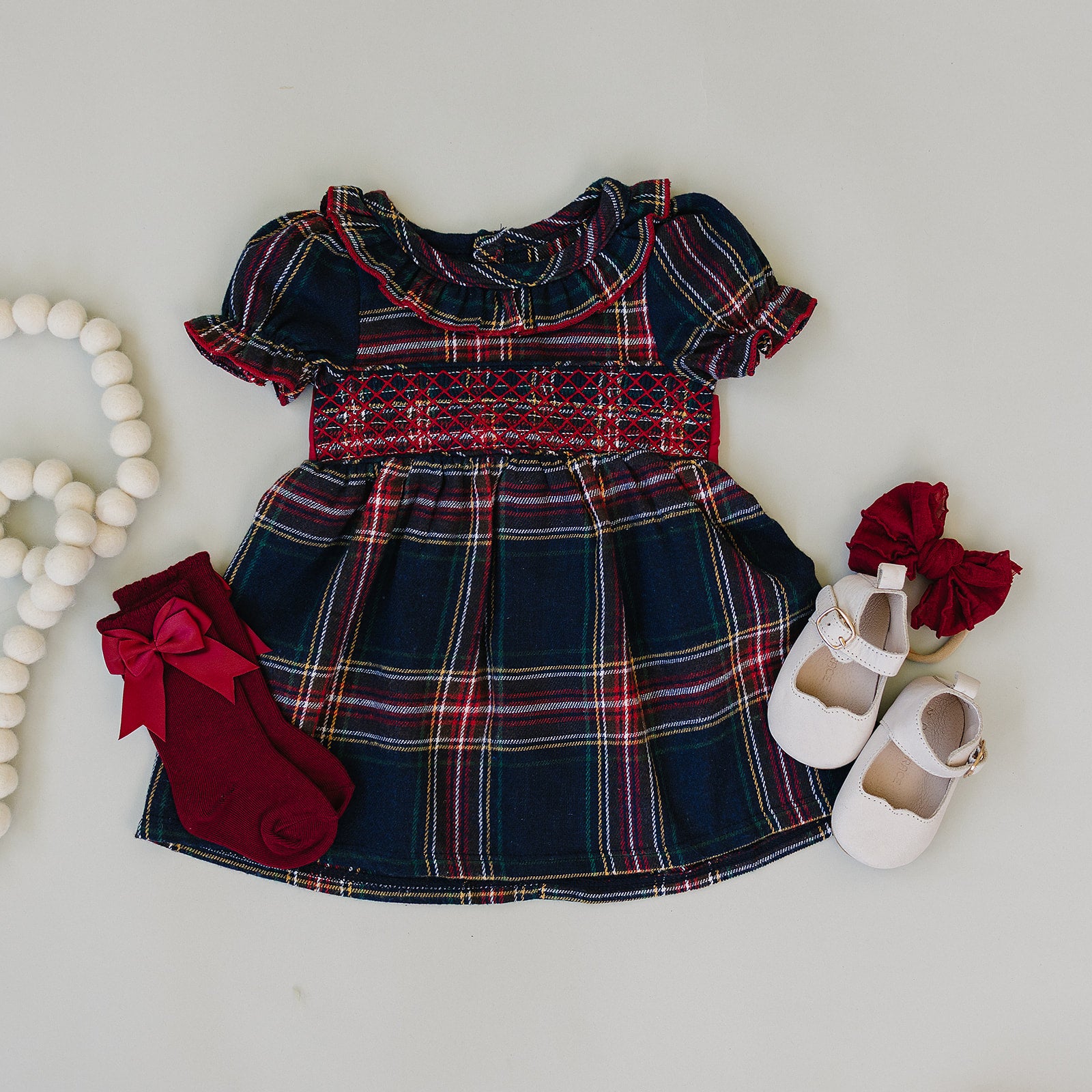 Christmas Plaid Smocked Dress 0-3 Christmas Plaid Smocked Dress 0-3