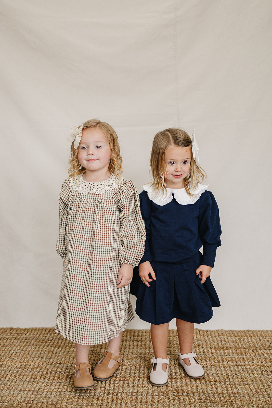 Navy Peter Pan Collar Pleated Skirt Set