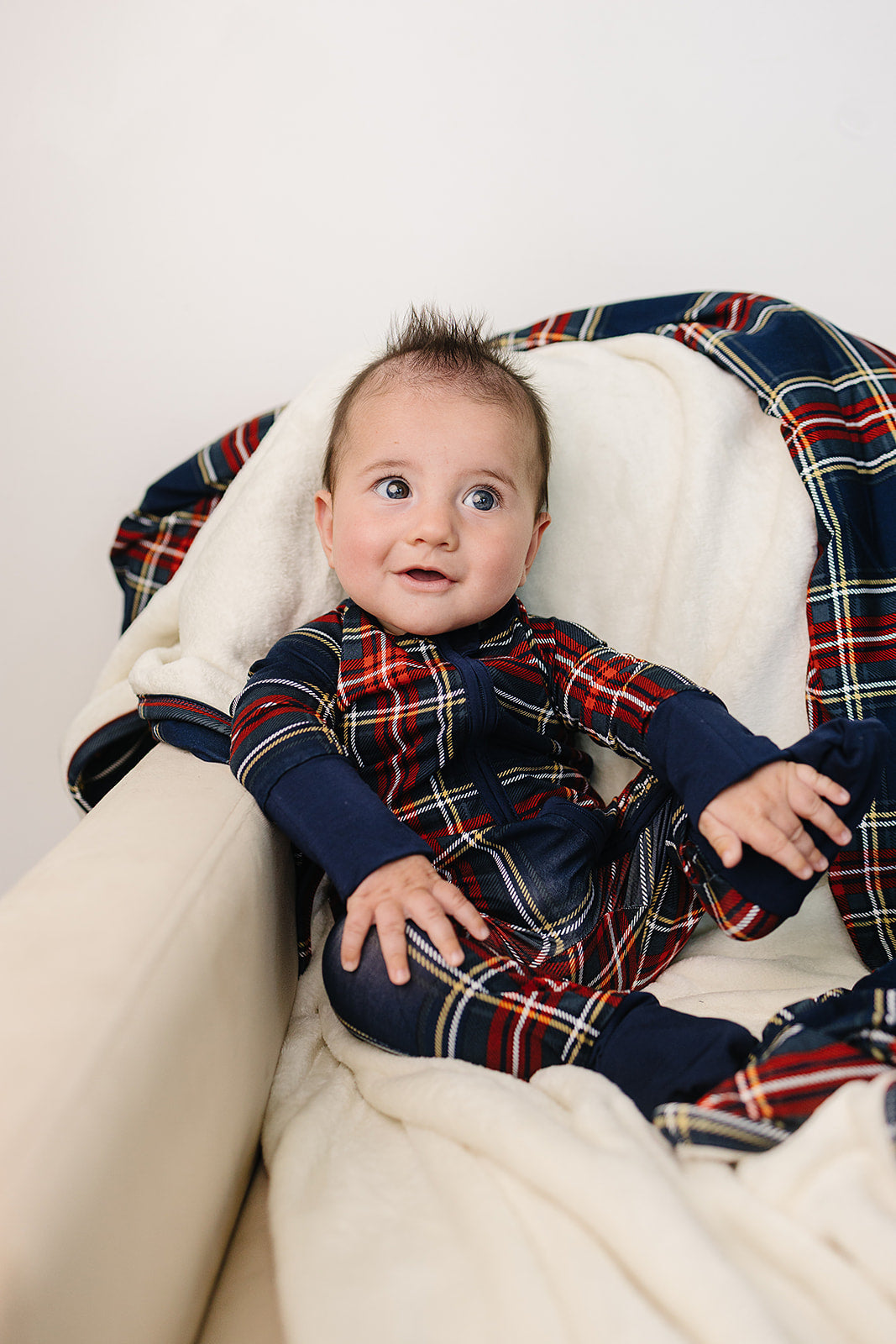 Mebie Baby Red Plaid Bamboo Zipper – Matching Family Holiday