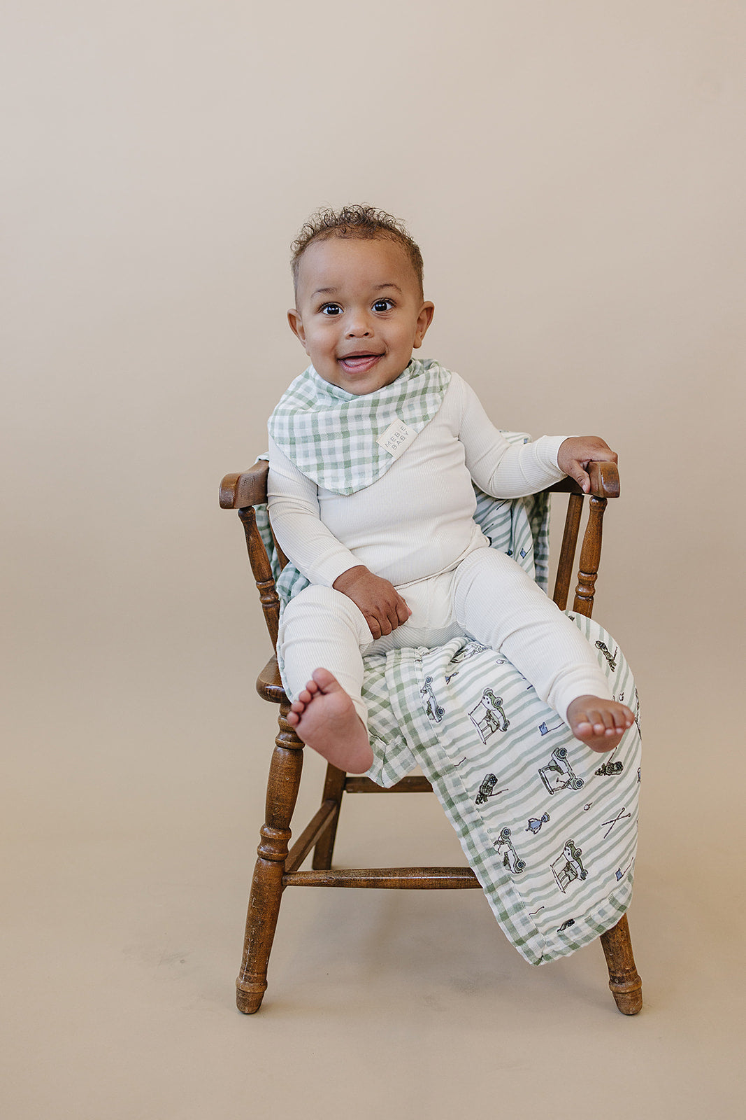 Tee Time + Green Gingham Muslin Quilt