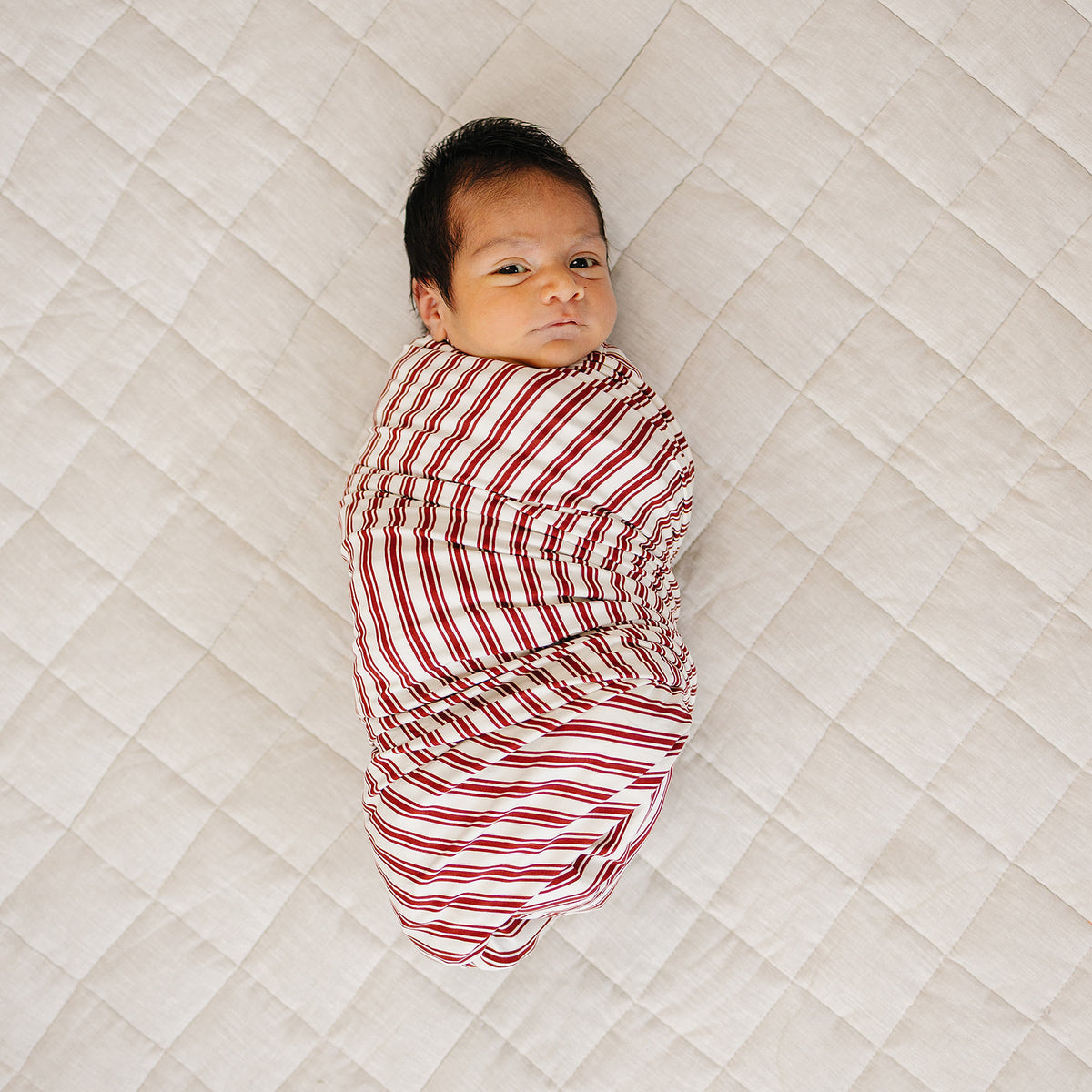 Red Stripe Bamboo Swaddle